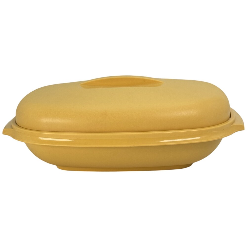 Tupperware Harvest Gold Microwave Steamer 4 Pc with Divider 1273-8 1275-6 1274-4